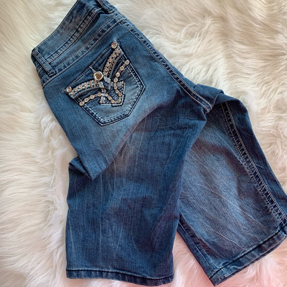Royalty YMI Embellished&Distressed Bermuda Shorts